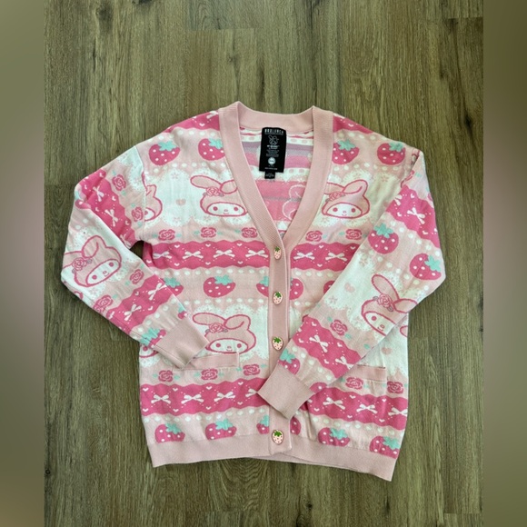 Sanrio My Melody Strawberry Patterned Cardigan - size M - Picture 3 of 6